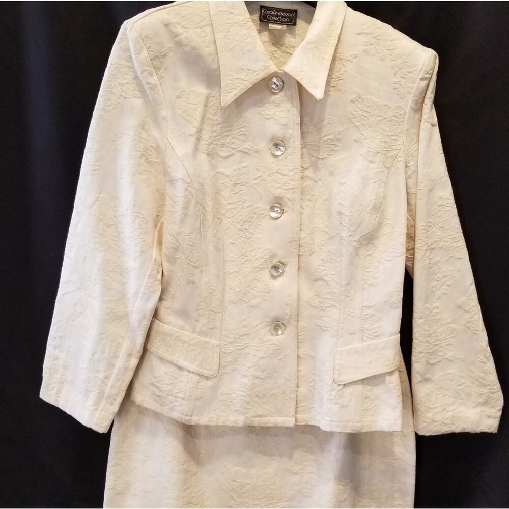 Carol Anderson Vintage Ivory Tapestry Skirt Suit